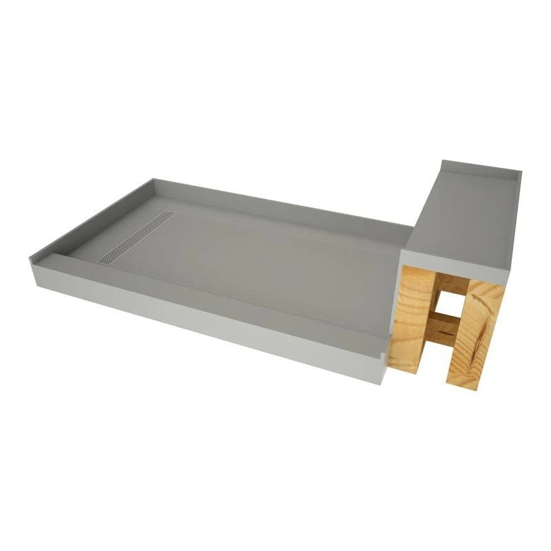 Tile Redi Base&N Bench 30 in. x 72 in. Single Threshold Shower Base and Bench Kit with Left Drain and Matte Black Grate - Avayadevconnect
