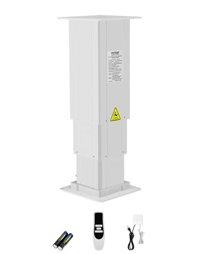 VEVOR Electric Lifting Column System, 176 lbs Lift Table, 14.2-31.1 in Height Range, Three-Stage Adjustable Desk Column, Telescopic Table Leg