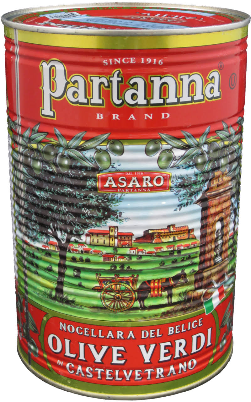 Partanna Pitted Castelvetrano Green Olives, 5.5 lbs