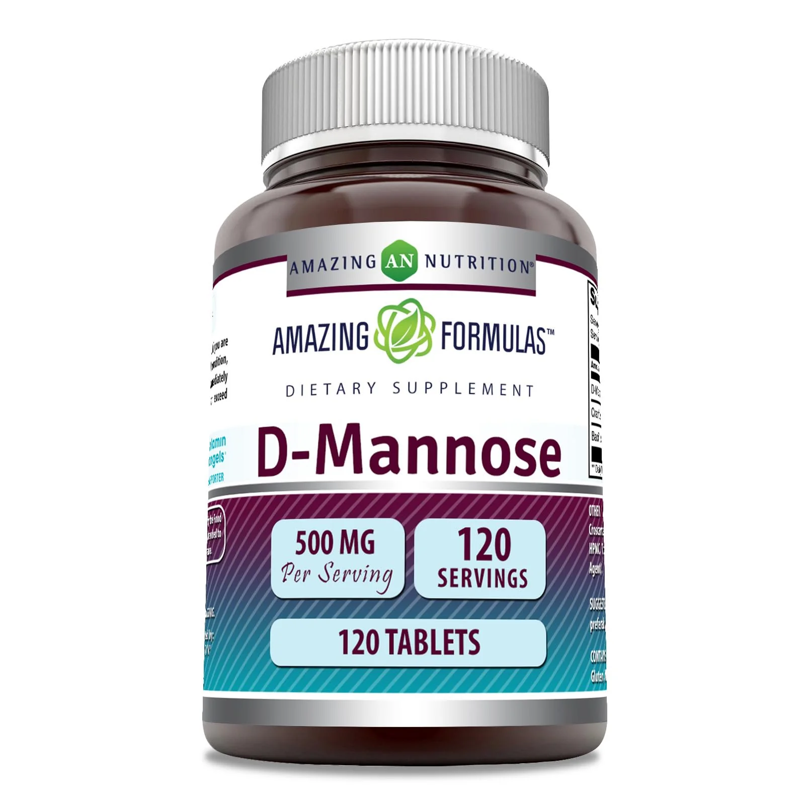 Amazing Formulas D-Mannose Supplement | 500 Mg Per Serving | 120 Tablets | Non-GMO | Gluten Free | Made in USA - Kansas Nuitrition - HNZSDS