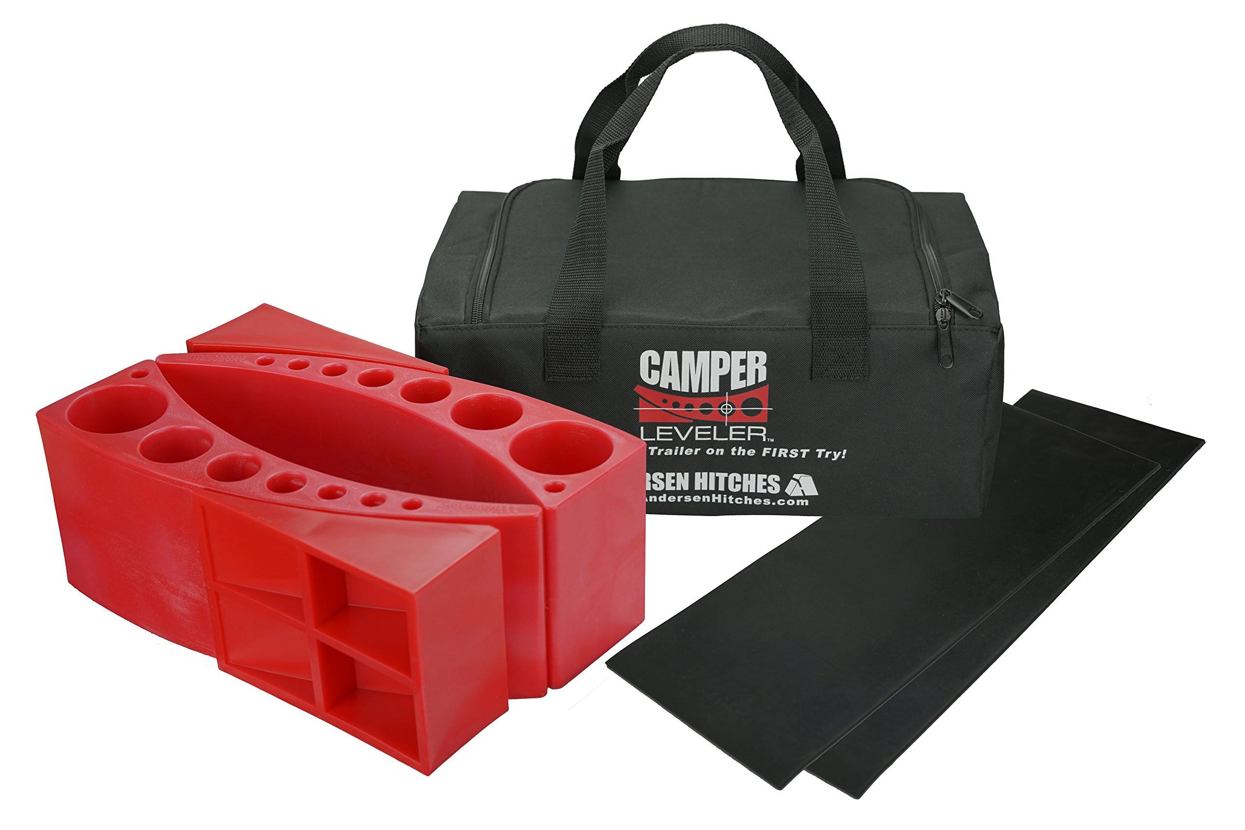 Andersen 2-Pack Camper Leveler Plus 2 Rubber Mats in Sturdy Carry Bag with Double Handles