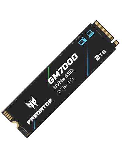 Predator M.2 SSD 2TB GM7000 with DRAM Cache NVMe 1.4 2280 PCIe Gen4×4 Ultra high Speed (Maximum Read: 7400MB/s
