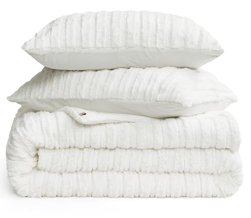 UGG Kenzie Full/Queen Comforter Set with 2 Pillow Shams Plush Faux Fur Bedding Soft Warm Down Alternative Comforter Washable Hypoallergenic Fluffy