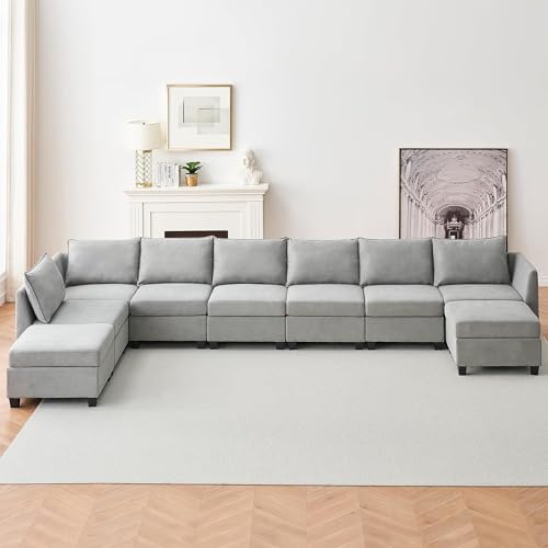 GAOMON Sectional Sofa with Storage Seat, 9 Seat Sofa Set U Shaped Sectional Couches for Living Room