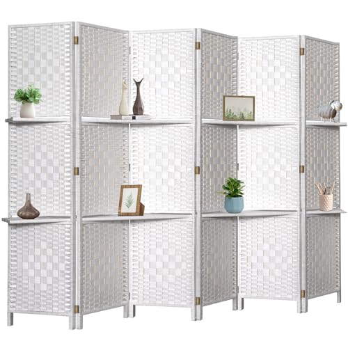 Room Divider with Shelves, Room Dividers and Folding Privacy Screens, Divider for Room Separation Partition Room Dividers