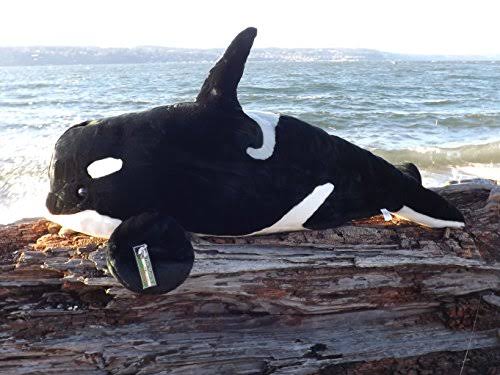 Large Stuffed Orca Whale - Big 32x22 Plush Toy Killer Whale