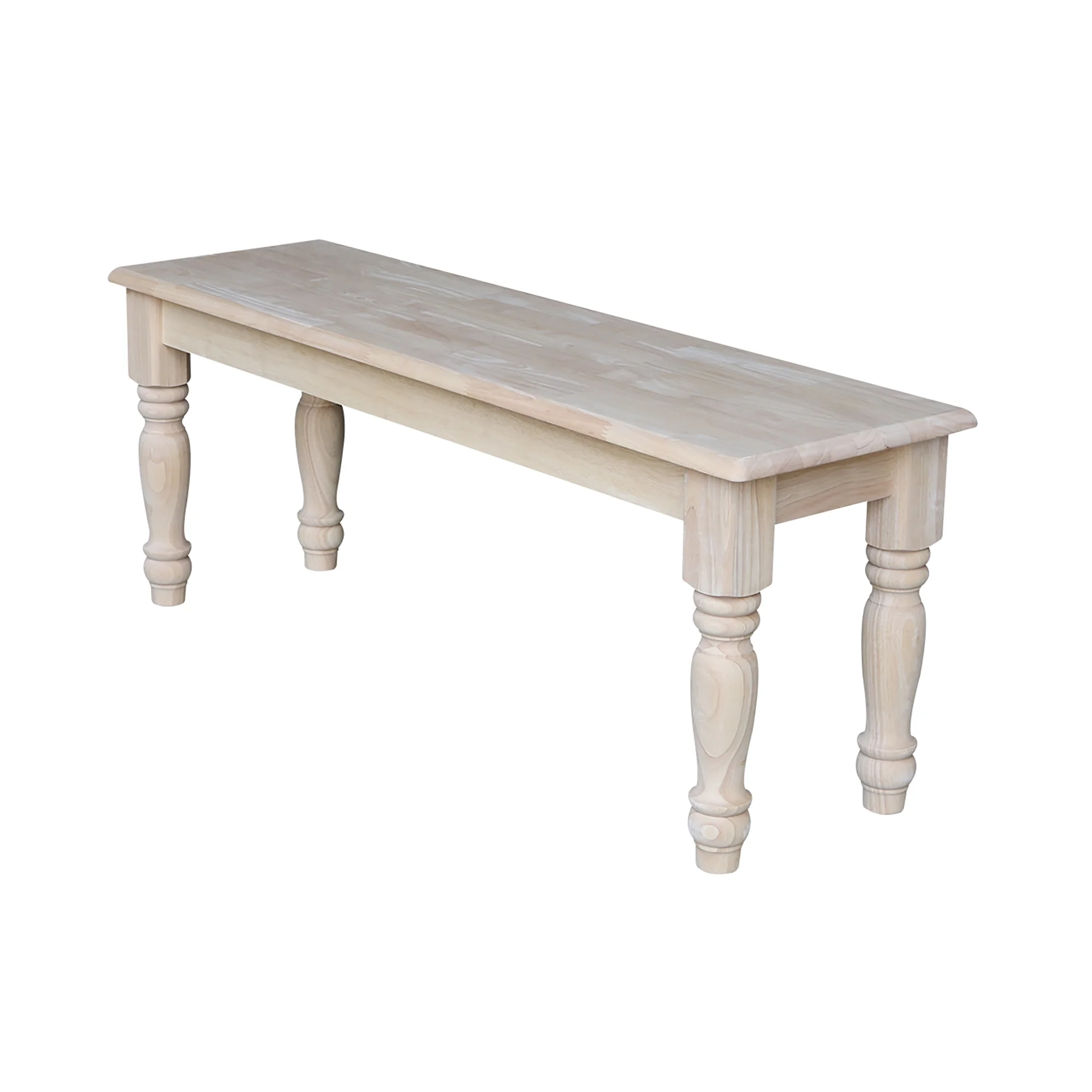 International Concepts Unfinished Farmhouse Bench Parawood