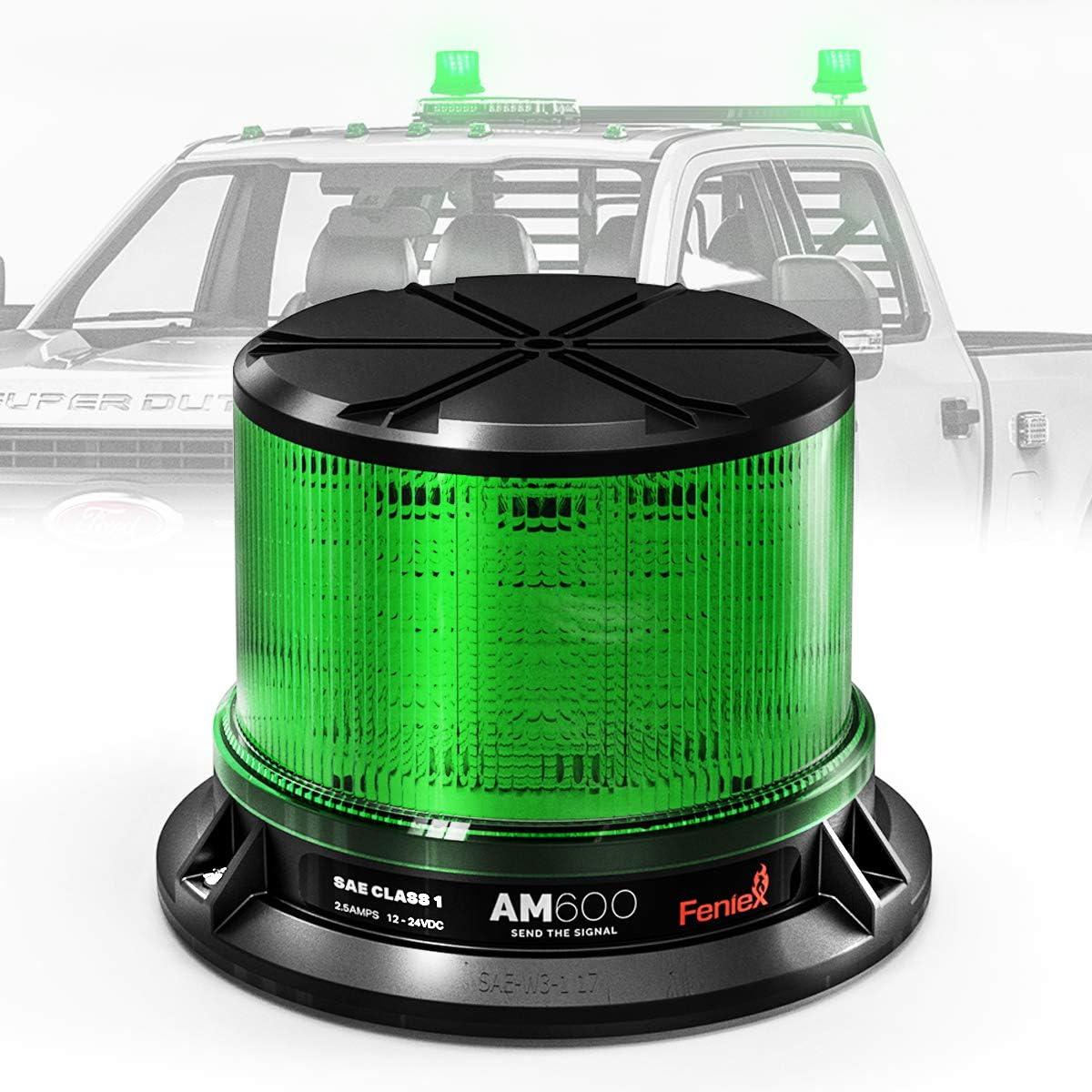 Feniex AM600 High-Intensity LED Beacon, SAE Class 1 (Red)