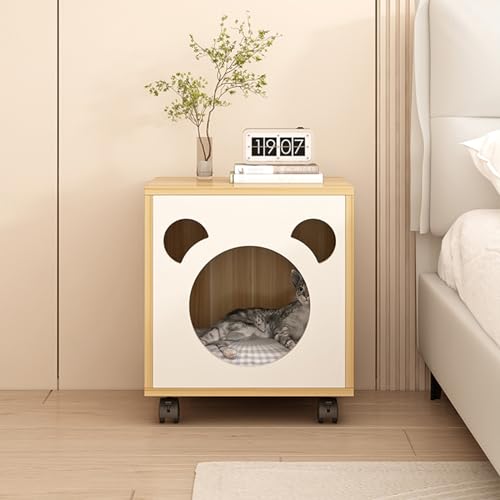 Night Stand with Drawers Cat House Side Table Cat Bed for Indoor Cats Nightstand for Living Room and Bedroom Decoration Living Room Bedroom Bed Side