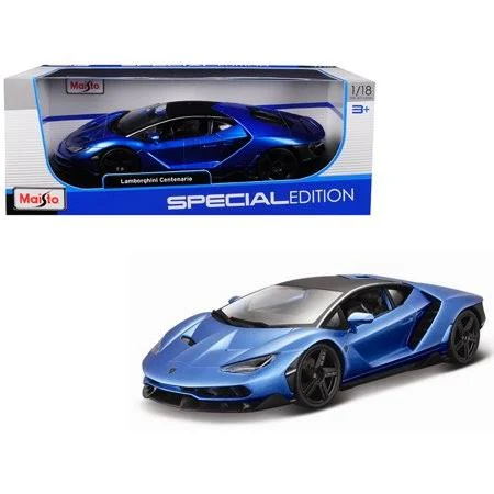 Lamborghini Centenario Metallic Blue with Black Top 1/18 Diecast Model Car by Maisto
