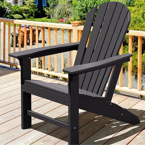Adirondack Chair Set of 4, Large Lawn Chair, Outdoor Chair with Durability and Weather Resistance, HDPE Patio Chair for Yard, Porch, Garden, Deck
