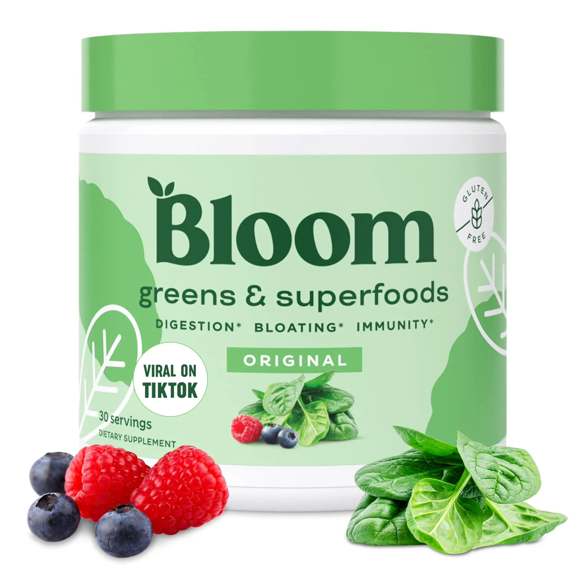 BLOOM Greens & Superfoods Supplement Powder (5.8oz) - Berry - Exp 1/25 - Curated Treasures Market