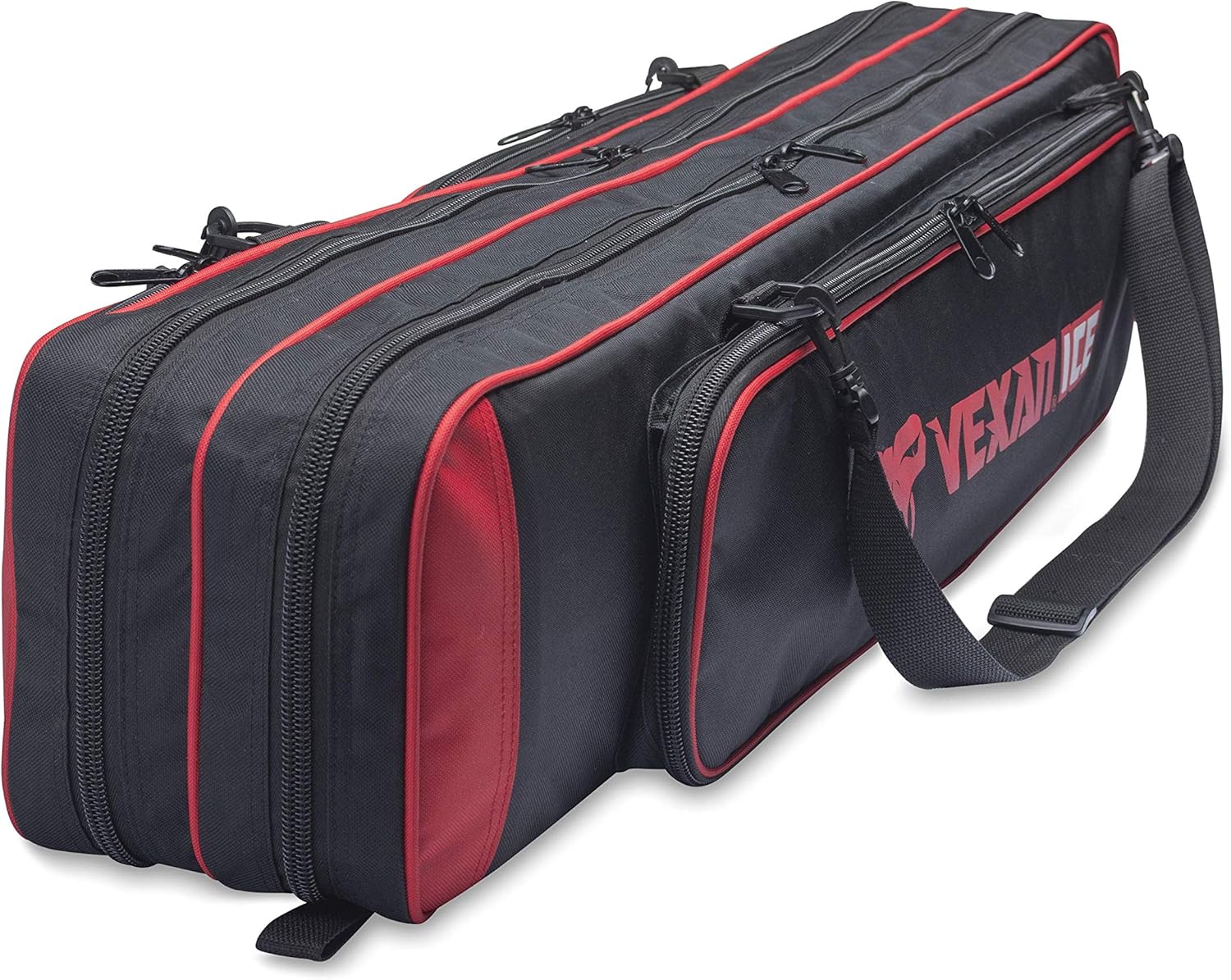 Vexan ICE Fishing Rod & Tackle Bag 36.5 Soft Case and Multi-Piece Fly Rods Box. Fit up to 36 Rods and Rod Pieces. Red to Match Your Eskimo ICE House