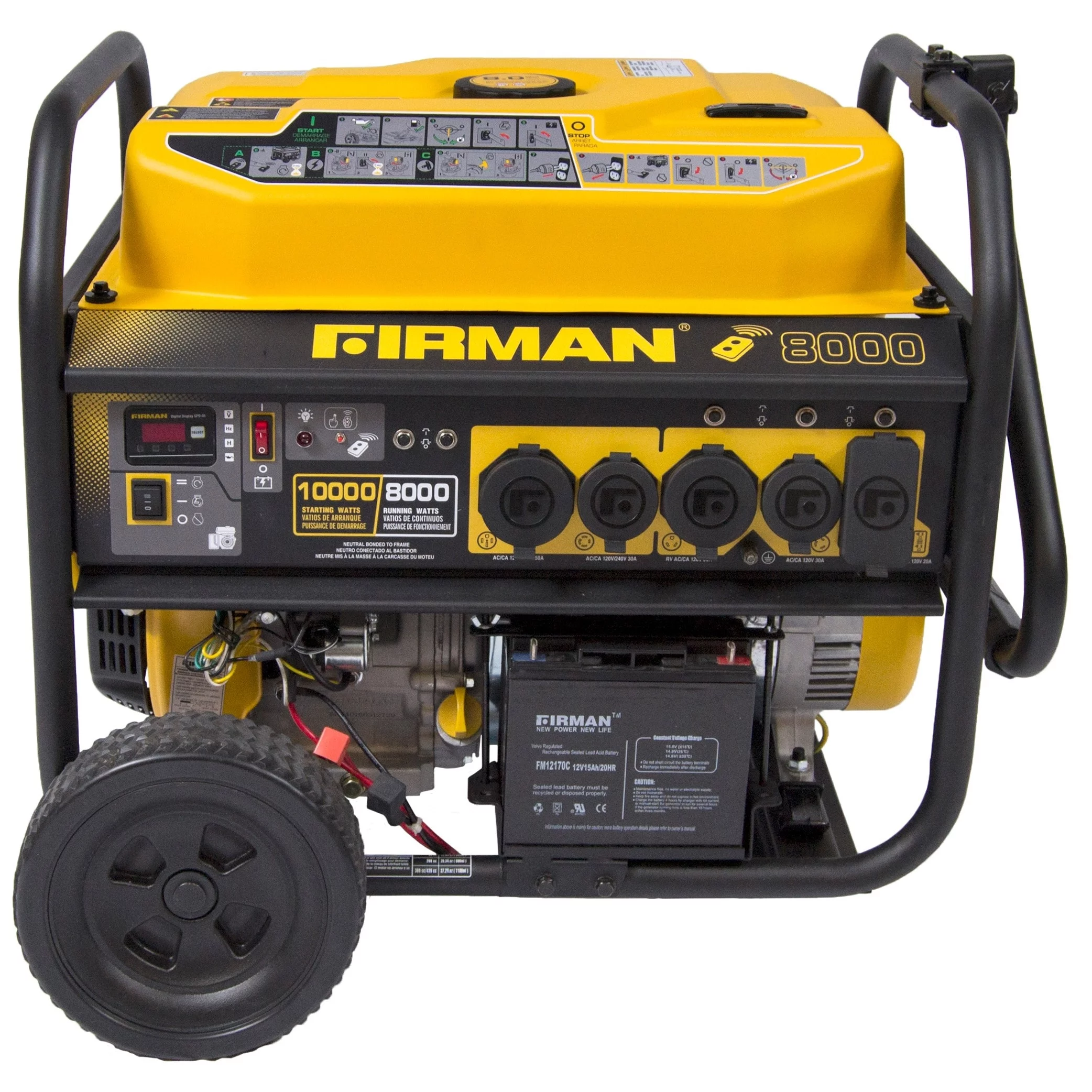 Firman P08003 10,000/8,000 Watt 120/240 V Gas Remote Start Portable Generator, CARB - Curated Treasures Market