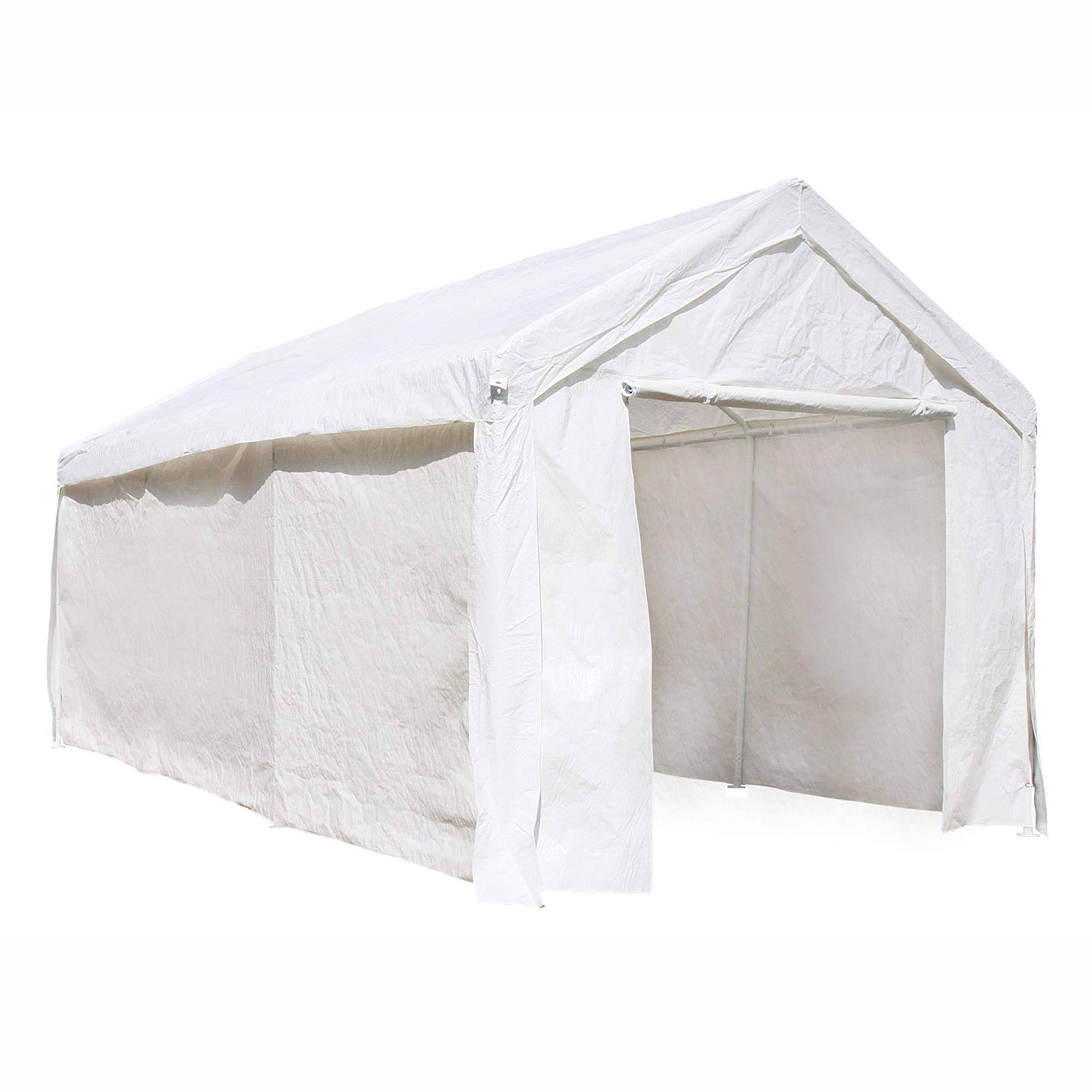 Aleko Heavy Duty Outdoor Canopy Carport Tent 10 x 20 ft White - CP1020WH