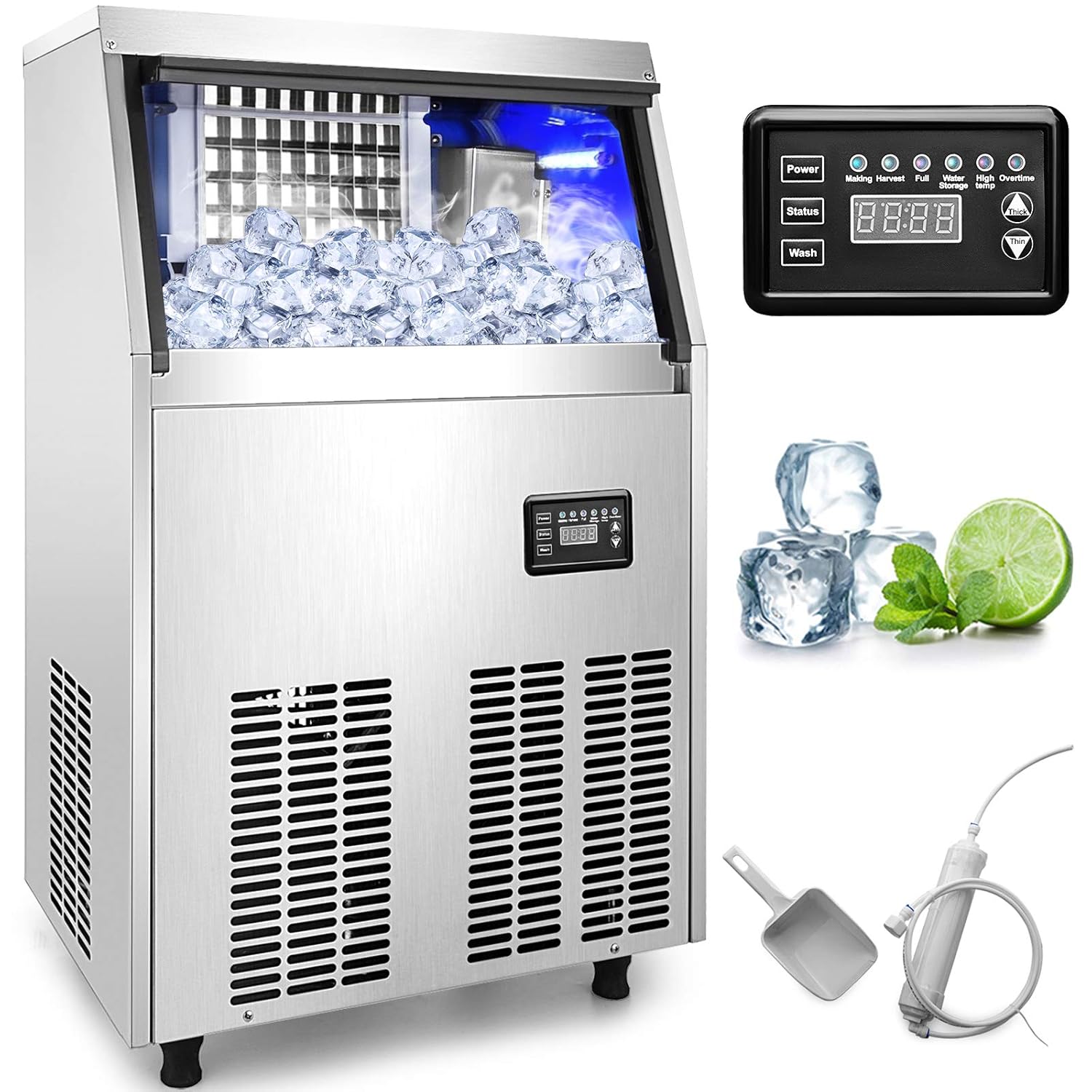 VEVOR 110V Commercial Ice Maker (150lbs/24h)