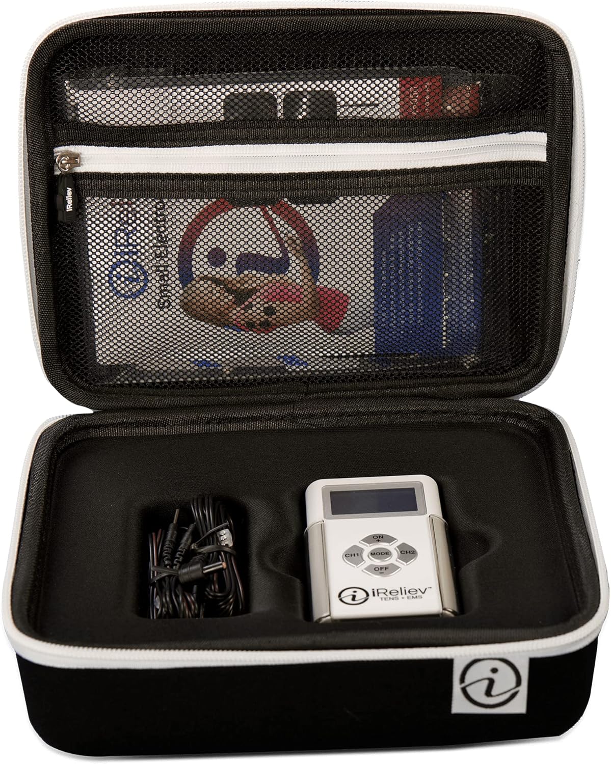 iReliev TENS Unit Muscle Stimulator Combination with Premium Carry Case - TENS for Pain Relief & Arthritis - EMS for Muscle Strength, Recovery