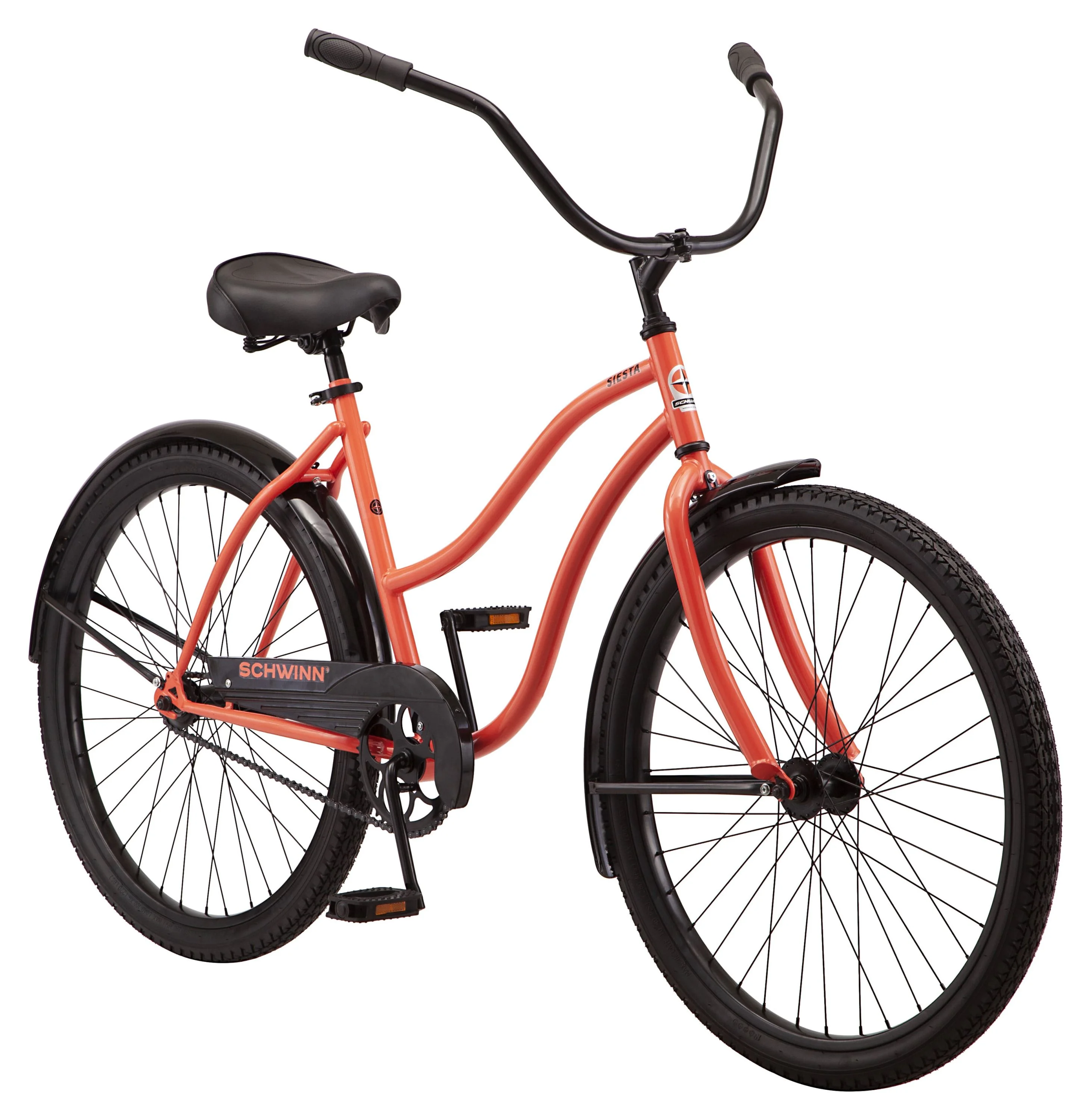 Schwinn Siesta cruiser bike, single speed, 26-inch wheels, coral, womens style - Curated Treasures Market