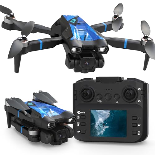 M18LCD Drone with 1080P Camera 45&deg; Adjustable Lens Brushless Motor Rechargeable LCD Remote Foldable RC Quadcopter for Beginners