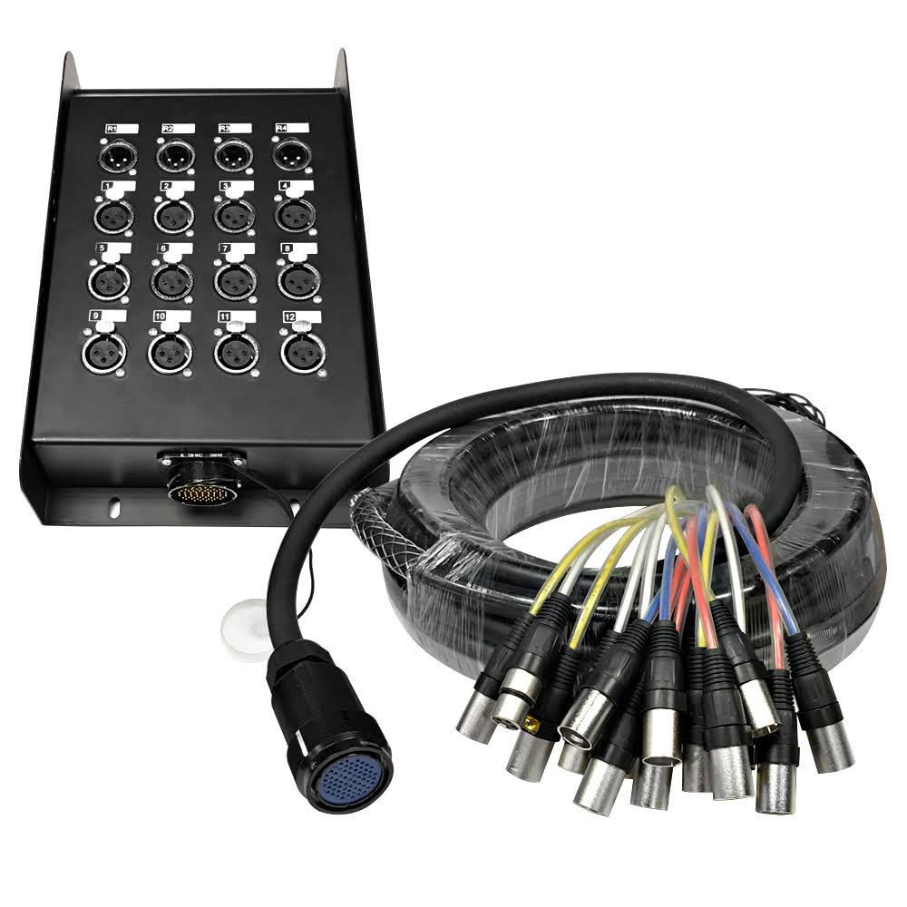 Seismic Audio 12 Channel, 50 Foot XLR Snake Cable with Multipin Easy Disconnect Trunk Pa/dj - SAMP-12x4x50
