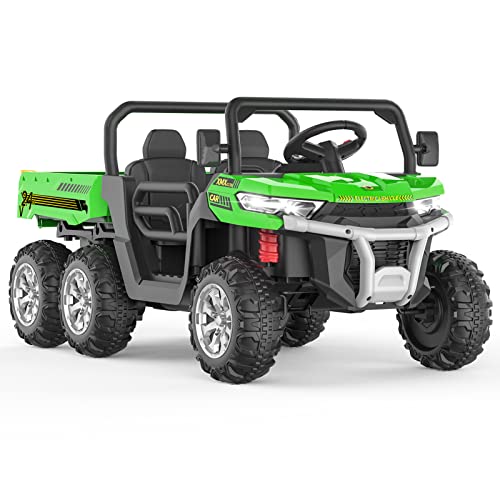 Hetoy Ride On Dump Truck for Kids Ride On Car with Remote Control Electric UTV Vehicles with Electric Dump Bed