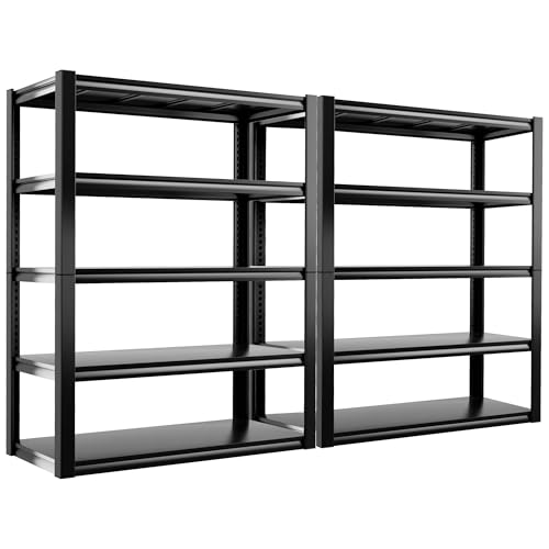 REIBII 48" W Garage Shelving 3000LBS Metal Shelving Heavy Duty Storage Shelves Adjustable Metal Shelf Industrial Pantry Shelves for Warehouse Garage