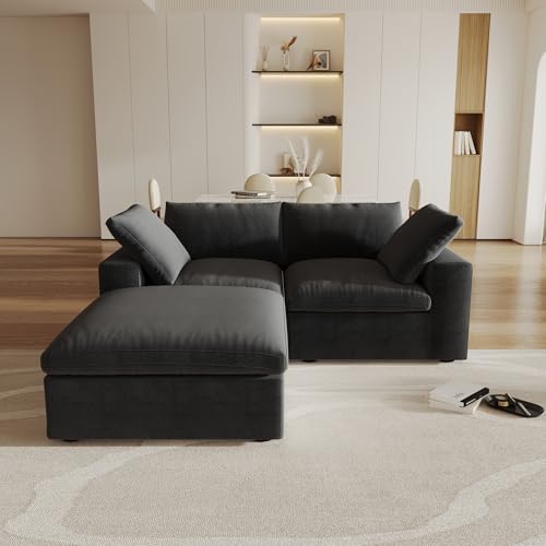 160.6" Cloud Couch Modular Sectional Sofa for Livingroom,Oversized Convertible Sofa with Storage Ottomans,6 Seat Wide Couches