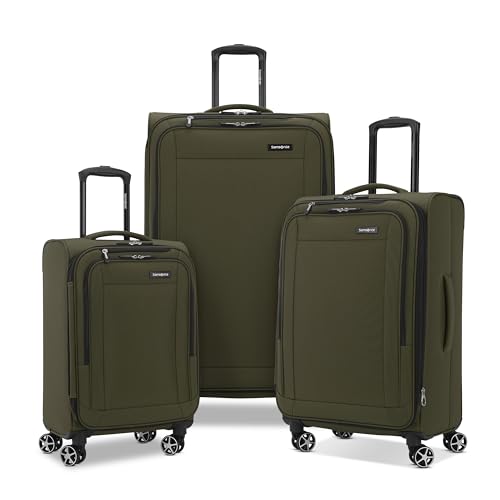 Samsonite Saire LTE Softside Expandable Luggage with Spinner Wheels, 3-Piece Set (20/25/28), Caribbean Blue