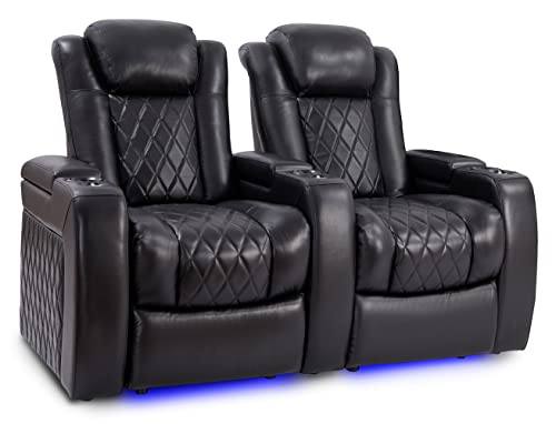 Valencia Tuscany Home Theater Seating | Premium Top Grain Italian Nappa 11000 Leather, Power Reclining, Power Lumbar Support
