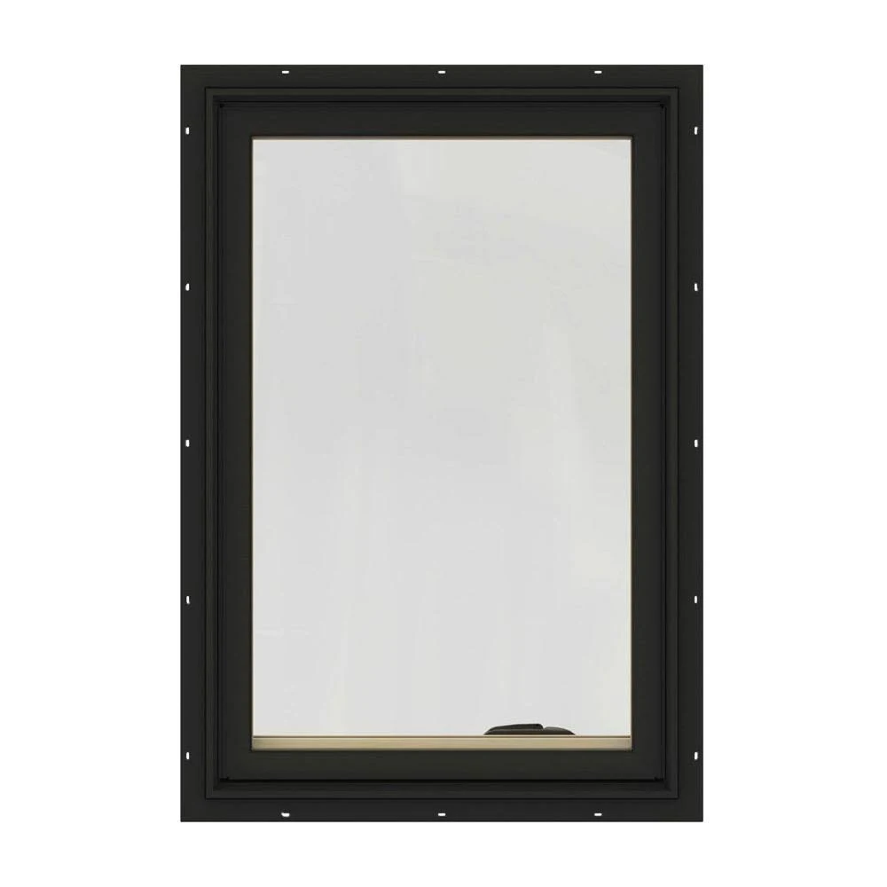 JELD-WEN 36.75 in. x 40.75 in. W-2500 Series Bronze Painted Clad Wood Left-Handed Casement Window with BetterVue Mesh Screen