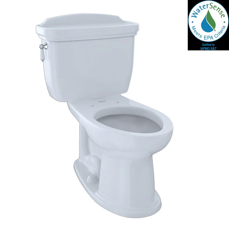 Toilet Eco Dartmouth 2 Pieces Close Coupled Universal Height Cotton Elongated ADA 32-1/2 Inch 1.28 Gallons per Flush Left Hand Chrome Less Seat