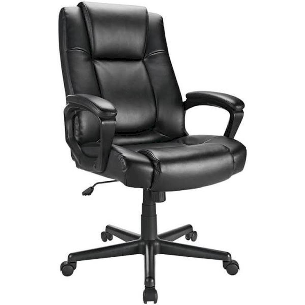 Realspace Hurston Bonded Leather High-Back Executive Chair, Black - Avayadevconnect