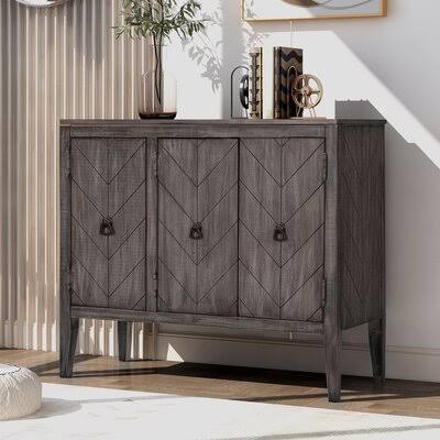 Stephenson 3 Door Accent Cabinet Foundry Select Color: Antique Gray