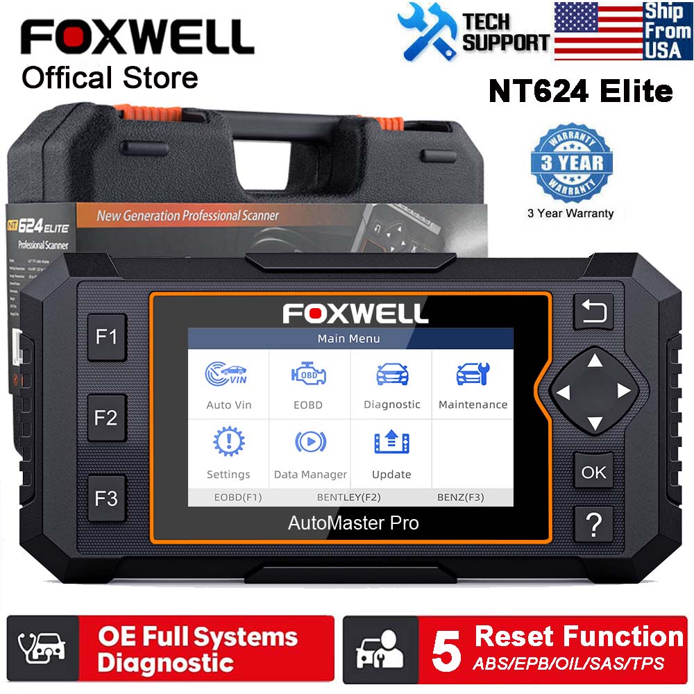 2022 New Version Foxwell Elite Full Systems Automotive OBD2 Scanner Oil Reset / EPB Reset / SAS Calibration/ABS Bleeding/Throttle Matching Code