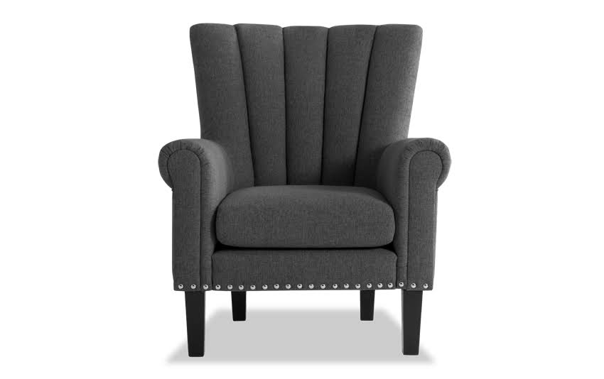 Scarlett Chair in Black | Transitional Accent Chairs Cotton/Linen/Polyester by Bob&s Discount Furniture