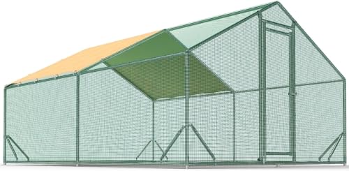 Quictent Premium Large Metal Chicken Coop Run Upgraded with Galvanized Hardware Cloth & 1.26" Reinforced Metal Tube