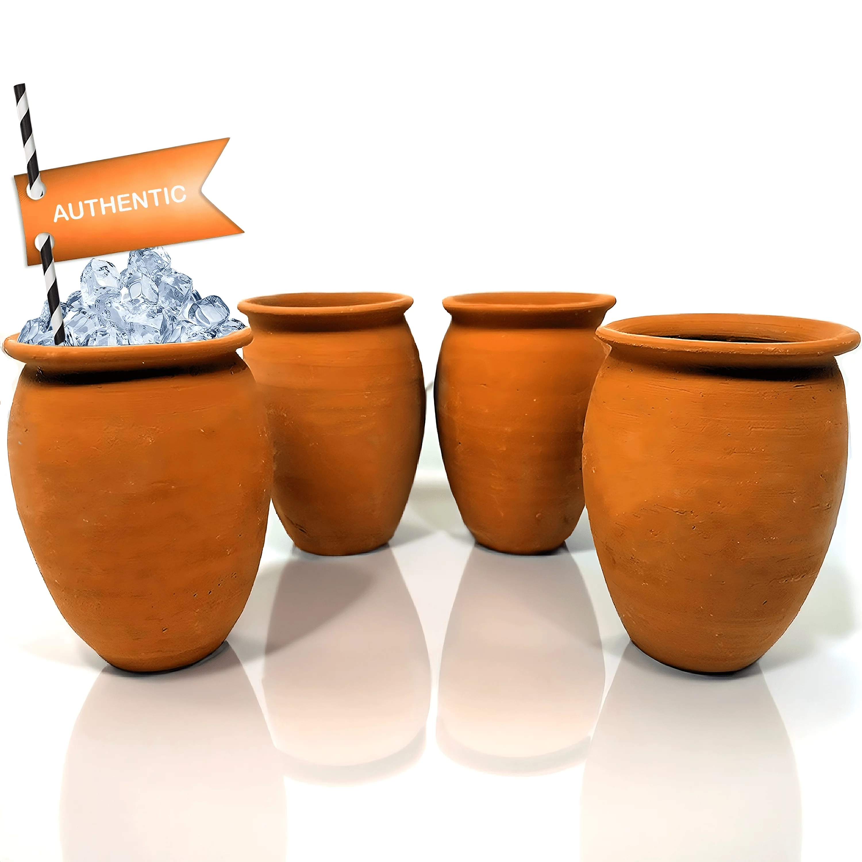 Alondra's Imports Handcrafted, Natural Clay Cups From Mexico (Cantaritos Mexicanos