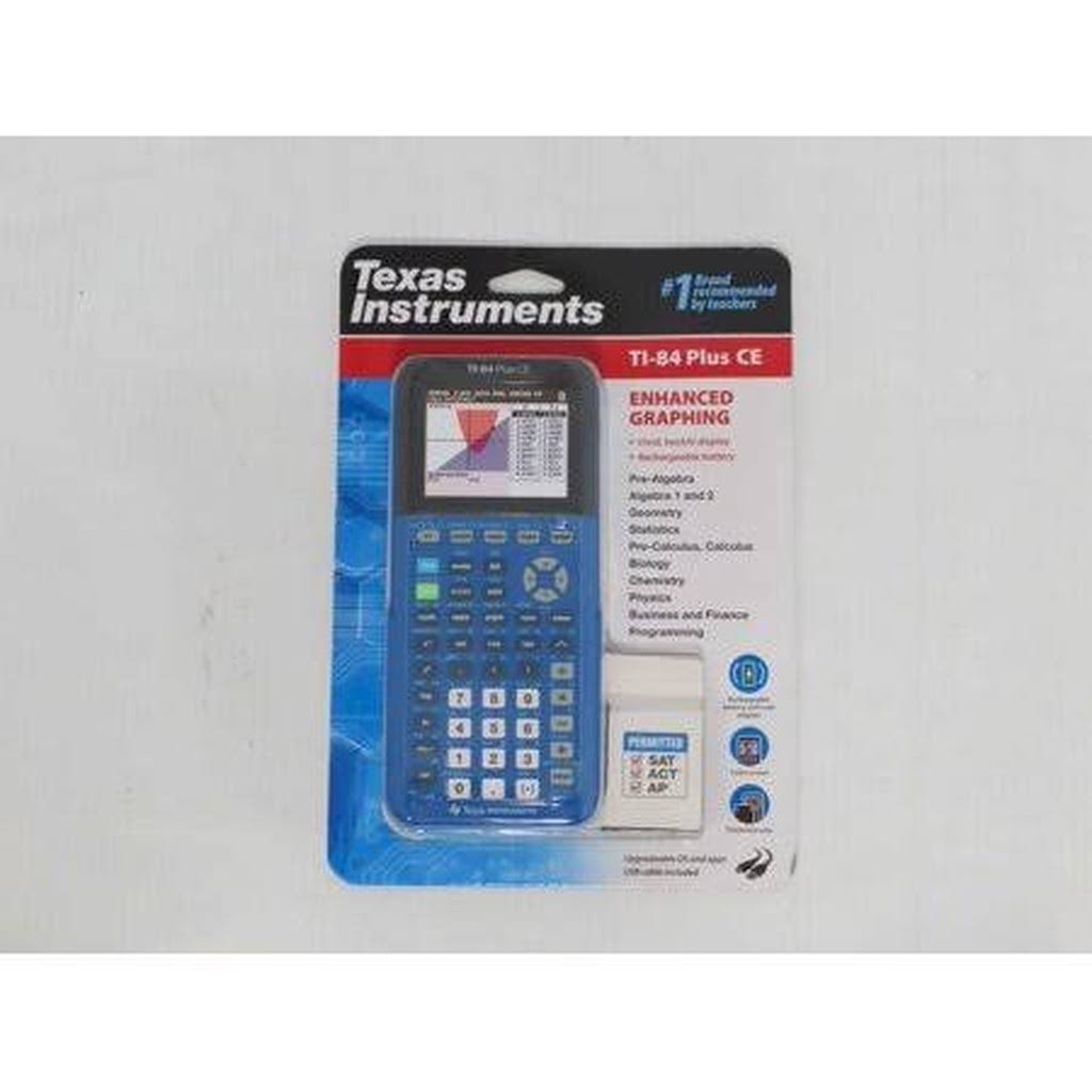 Texas Instruments Ti-84 Plus CE Graphing Calculator - Blue - Brand