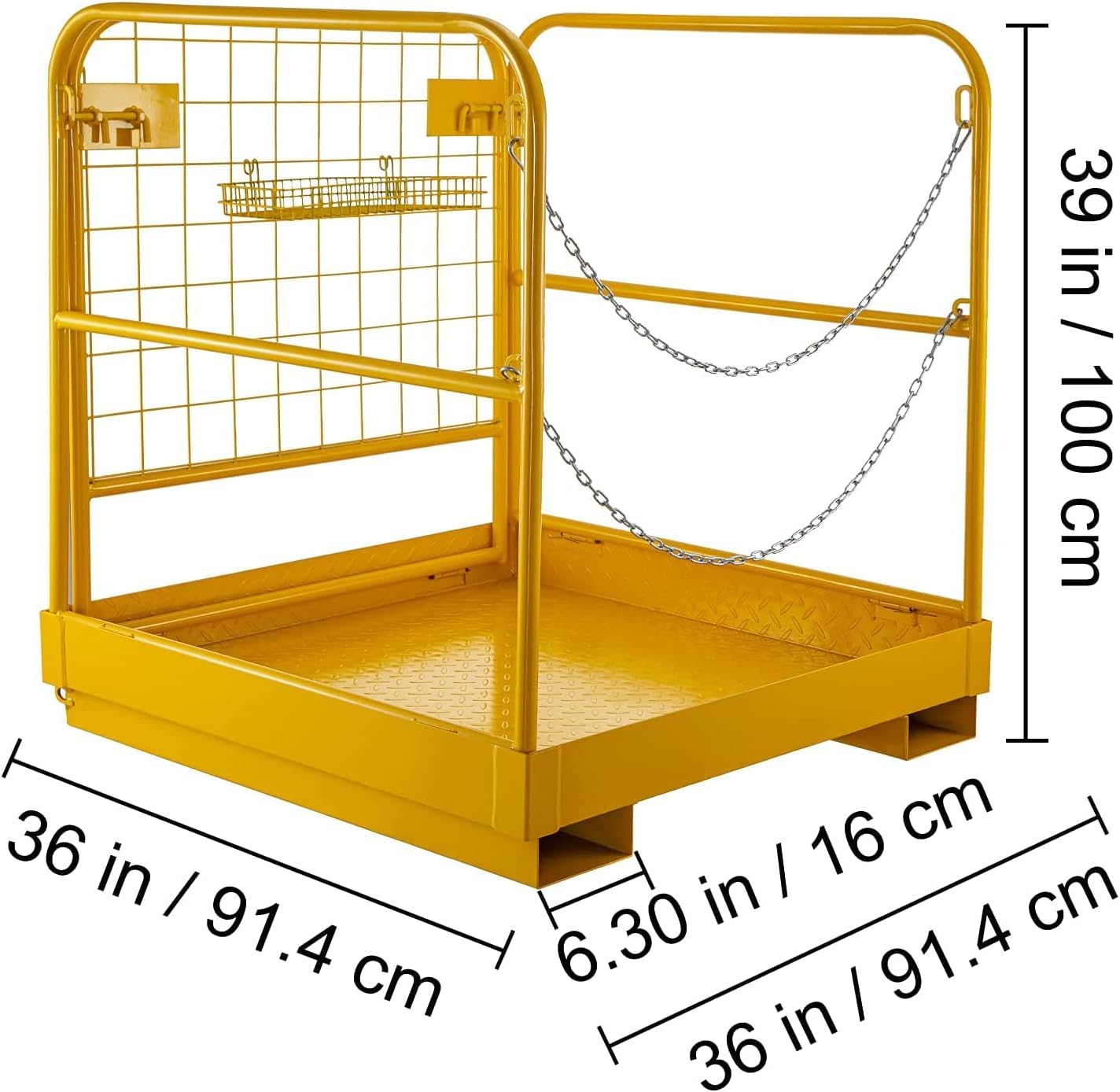 BestEquip 1 36x36 Forklift Safety Cage, Yellow