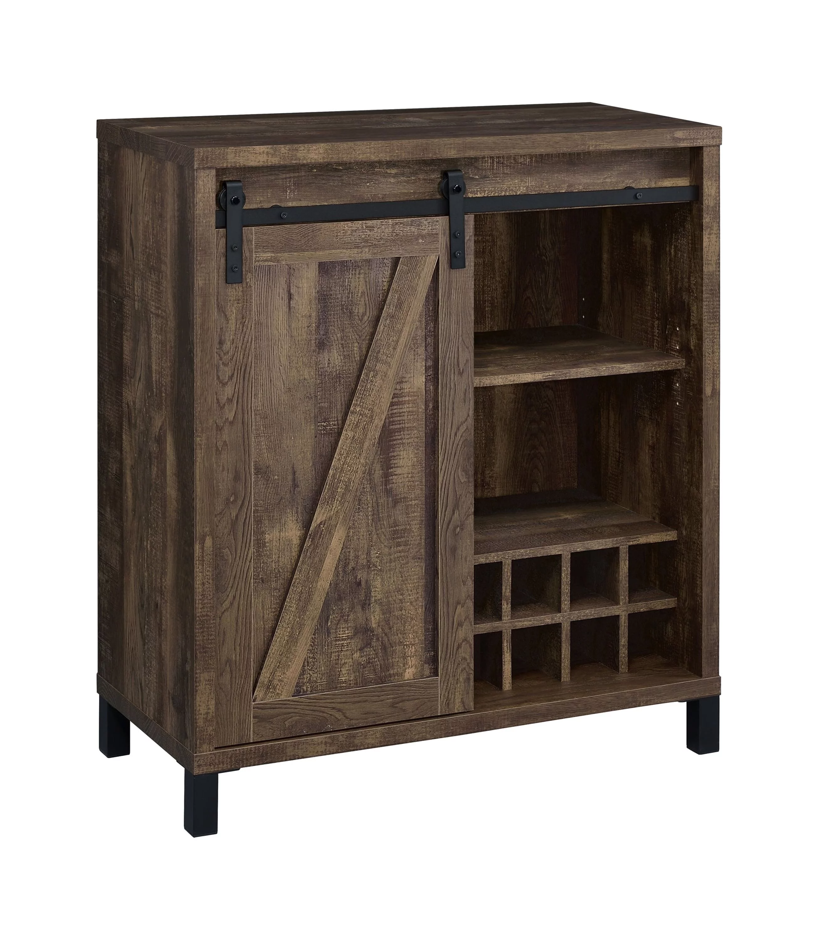 Arlington Bar Cabinet with Sliding Door Rustic Oak