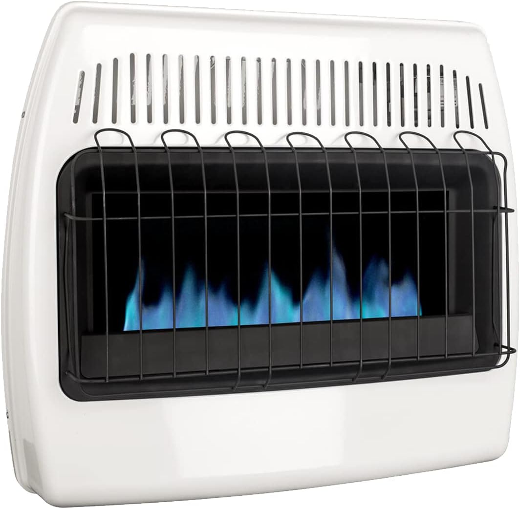 UTY 30,000 BTU Natural Gas Heater for Indoor Home Garage Use - with Free Standing Legs, Black, 27.5 x 11.5 x 27 inches