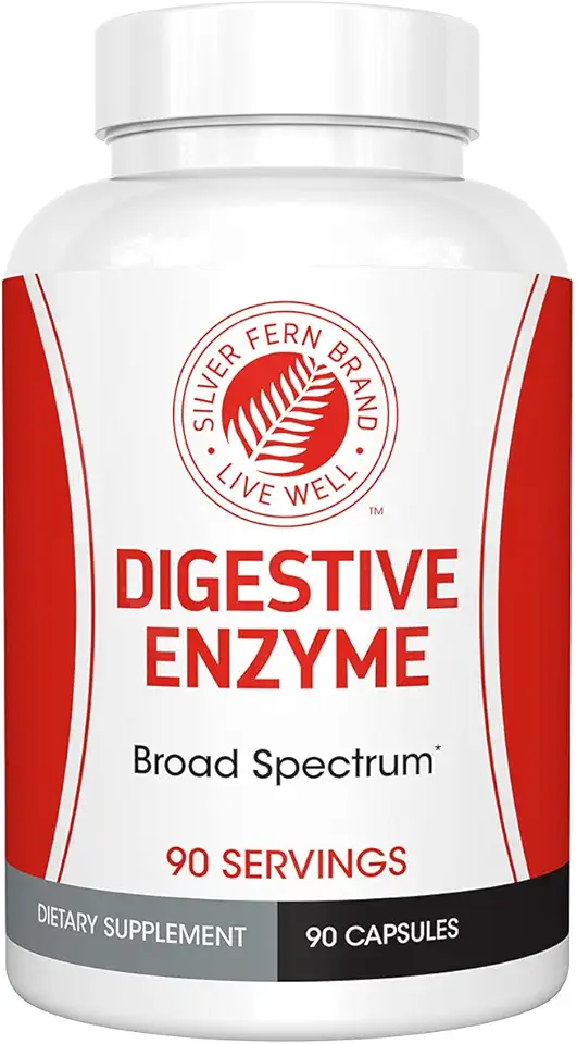 Silver Fern Brand Ultimate Digestive Enzyme Supplement - 1 Bottle = 90 Capsules - High Potency, Multi Enzyme - Digestive Comfort & Food Tolerance