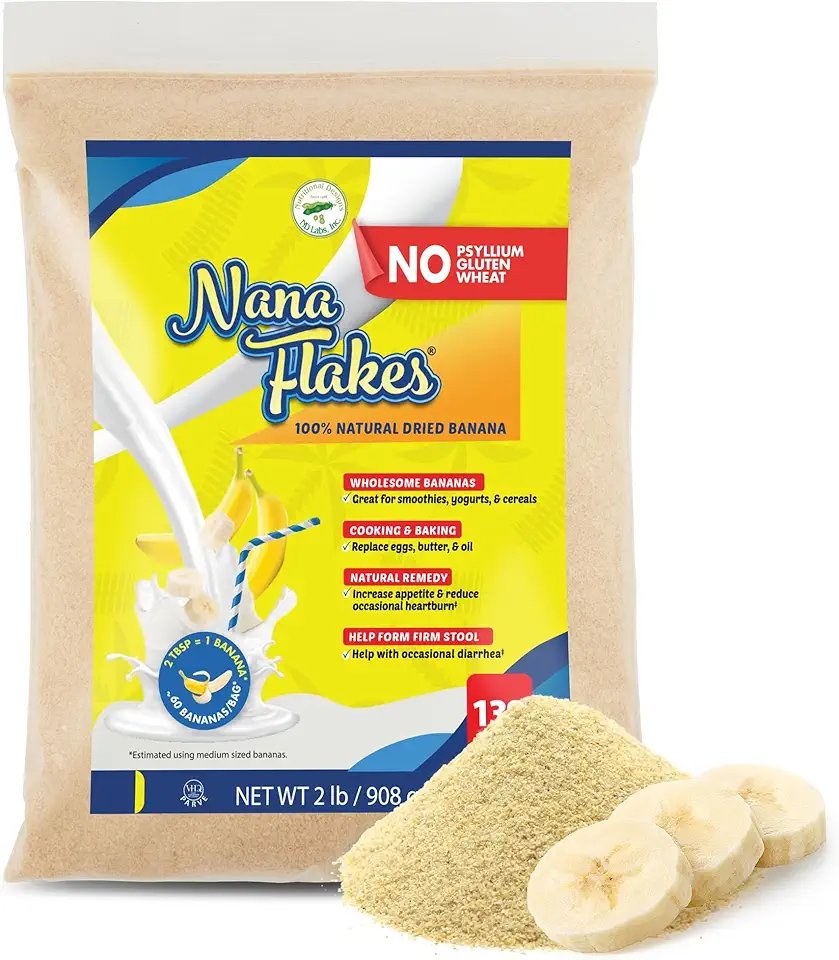 Nana Flakes 100% Pure Banana Flakes Medical Food Powder - Decrease Fat Intake & Natural Remedy for Diarrhea & Heart Burn
