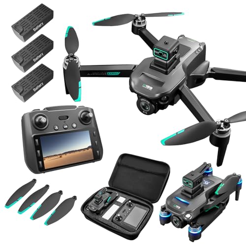 Drone with Camera 4k, GPS HD Drones for Adults, 5G Remote Controller with 5.9 Inch Screen,Obstacle Avoidance Drones, One Key Return
