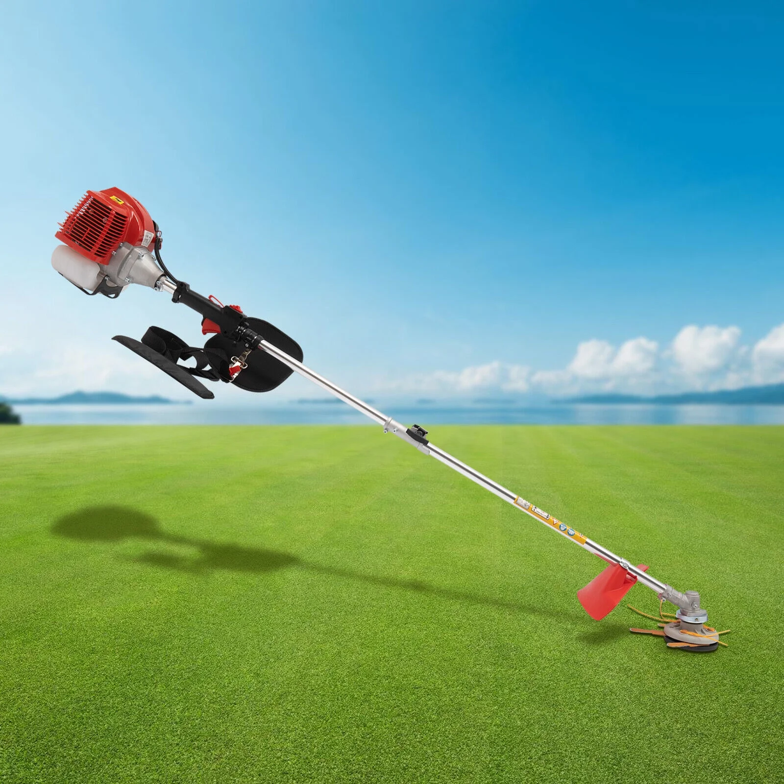 ZhdnBhnos 26/33/43CC Gas Powered Weed Whacker with 2 Blade Heads 2 Stroke Grass Hedge Trimmer Lawn Edger Cutter Weed Eater - Radiant Selections
