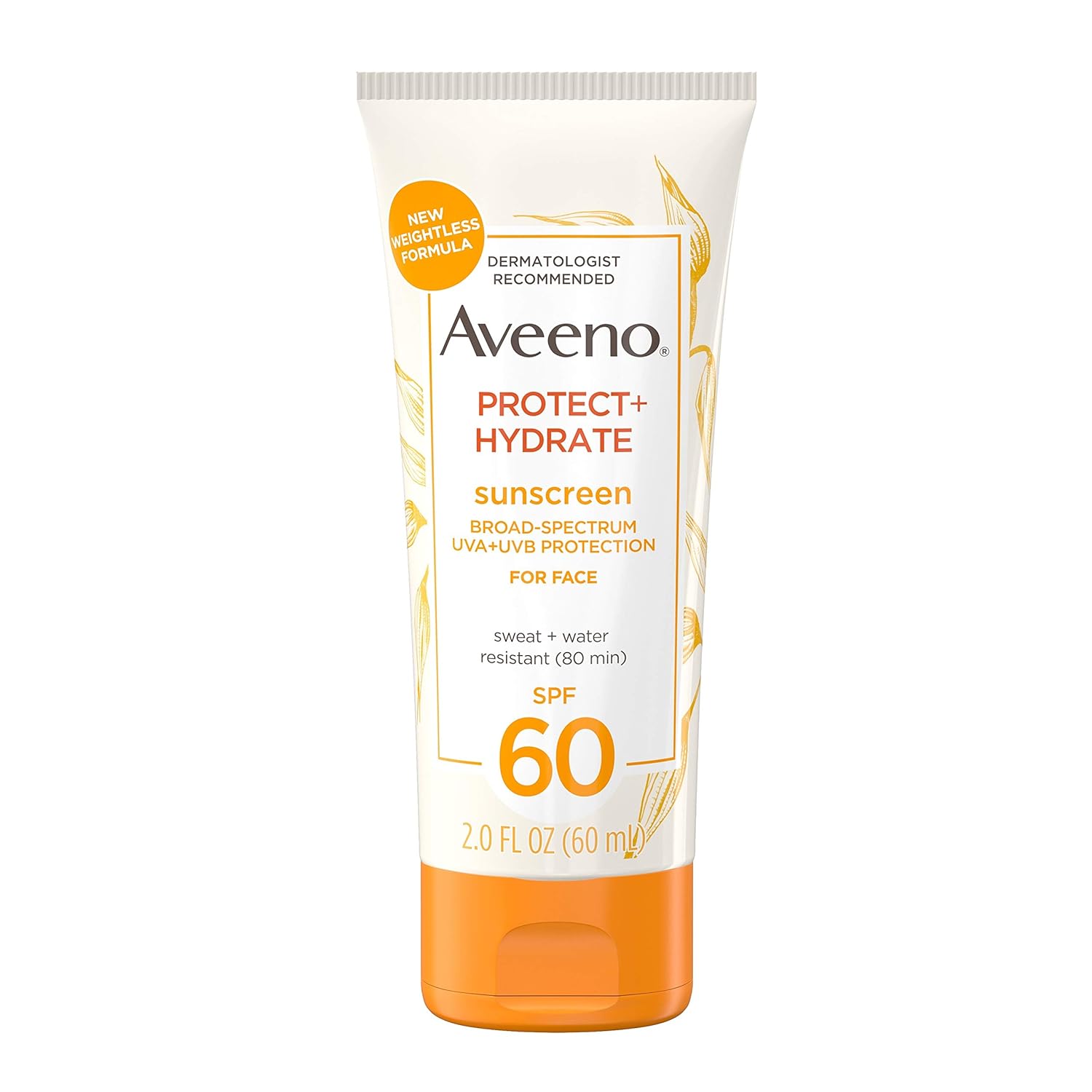 Aveeno Protect + Hydrate Sunscreen Moisturizing Face Lotion with Broad Spectrum SPF 60 and Prebiotic Oat, Paraben, Phthalate