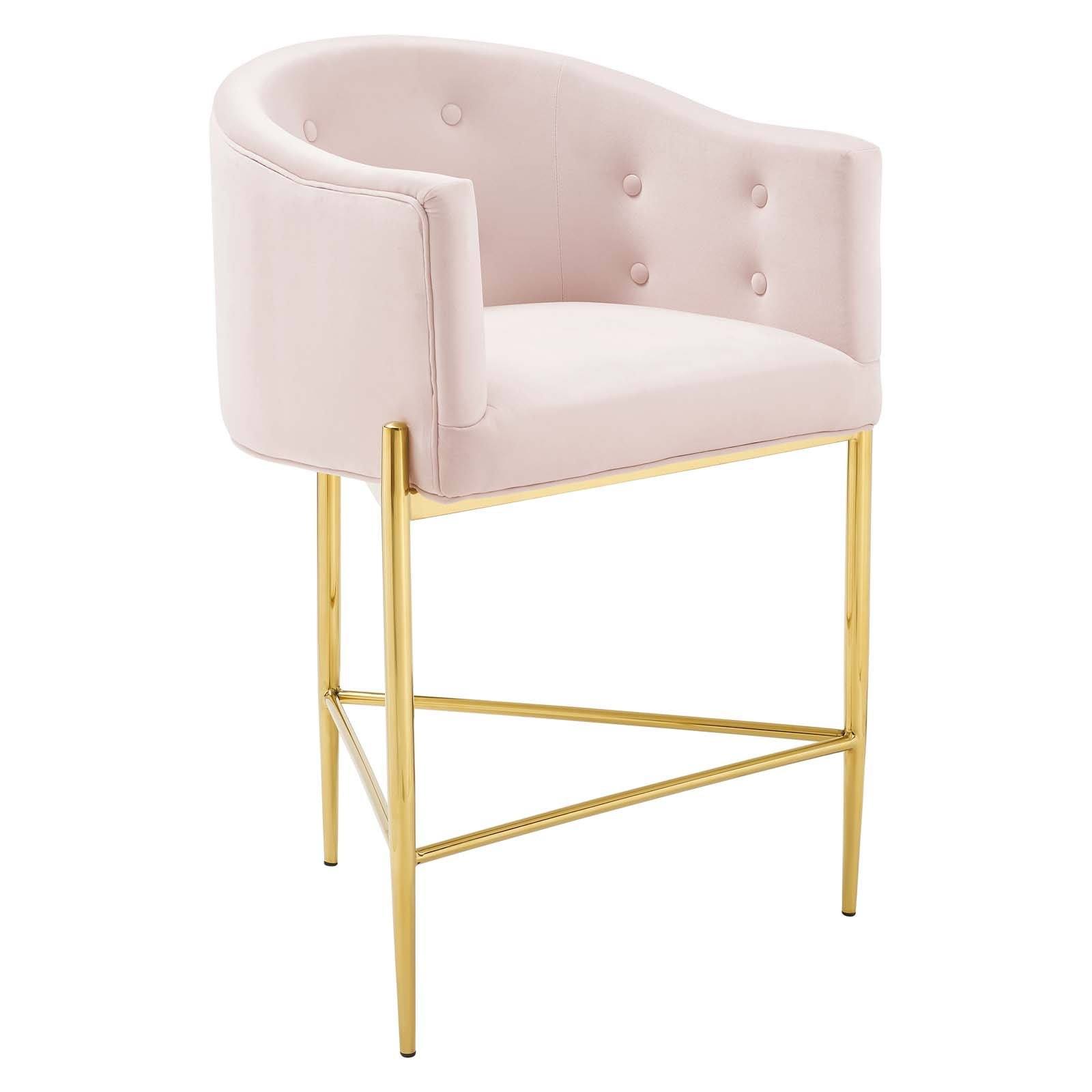 Modway Savour Tufted Performance Velvet Counter Stool - Pink