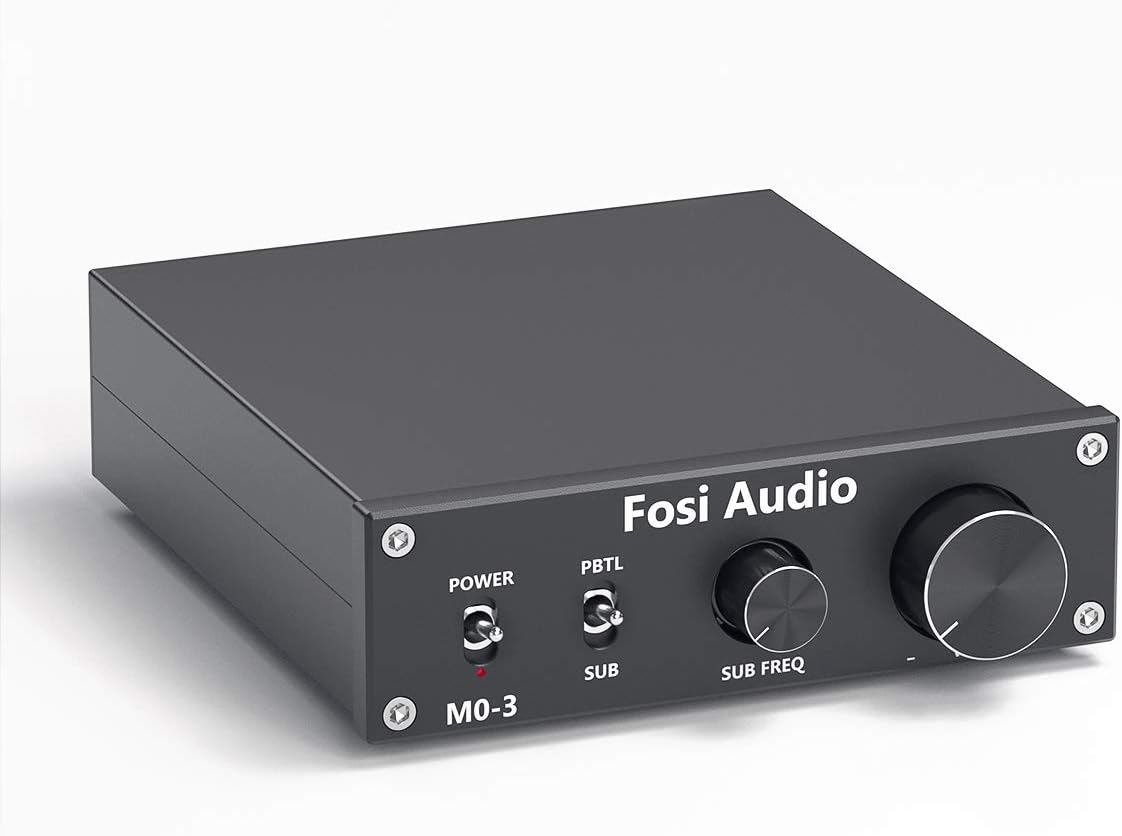 Fosi Audio M03 Subwoofer Amplifier 200 Watt Mini Mono Audio Amp Full-Frequency and Sub Bass Switchable Amplifier One Channel Home Theater Single