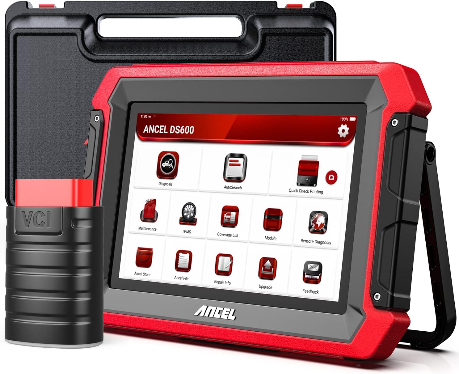 ANCEL DS600 Top Version Full Function Automotive Diagnostic Scan Tool for All Cars, 34+ Reset Services All System Bi-Directional Car OBD2 Scanner