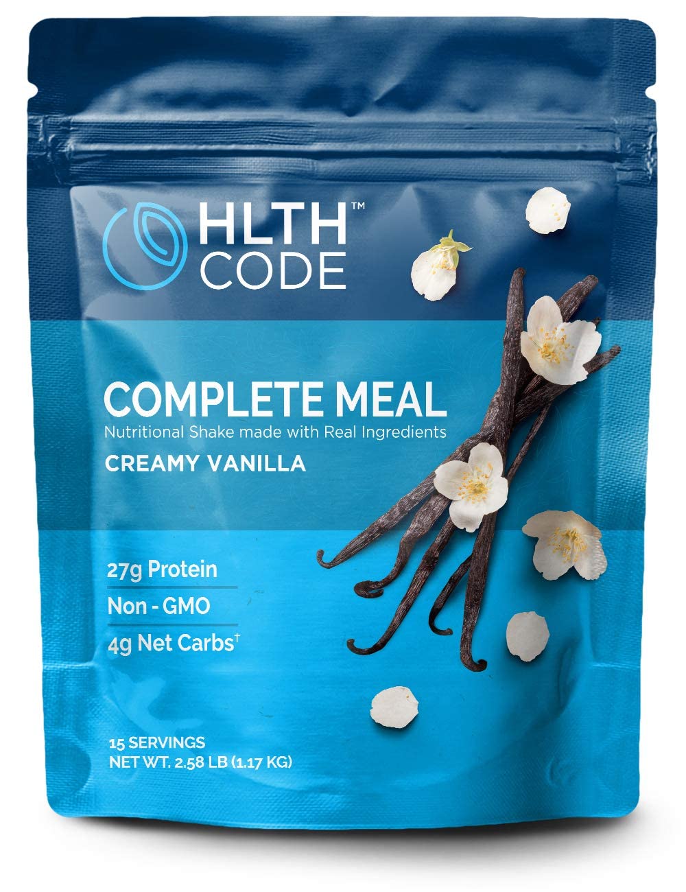 HLTH Code Complete Meal Replacement Powder | High Protein | Creamy Vanilla Flavor | 15 Servings Pack of 2